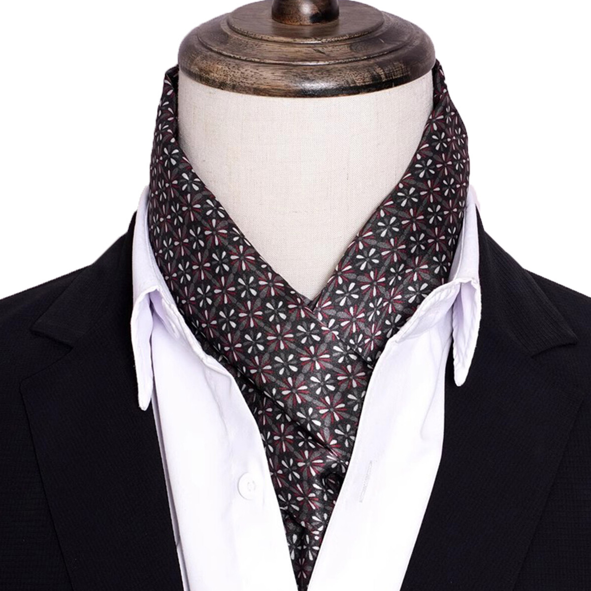 Men Accessories For Travel - Nowa męska apaszka jedwabna w paski,