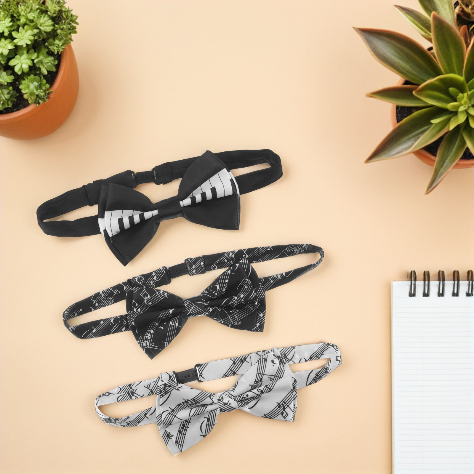 Zestaw 3 muszki z motywem nut  – Tie Clip Set recenzja i cena