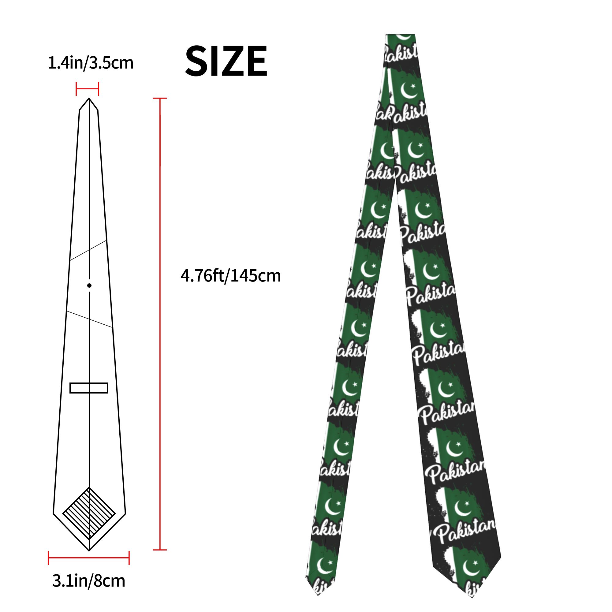 Męski krawat z flagą Pakistanu – Men Accessories Pakistan recenzja i cena
