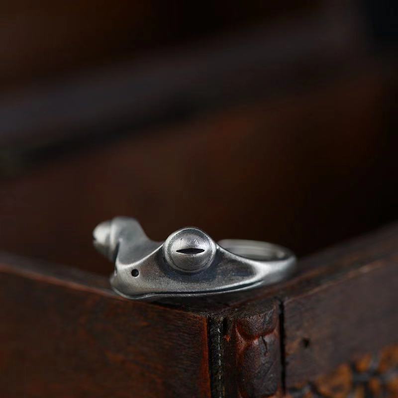 Retro Distressed Frog Ring For – Men Accessories Drawing recenzja i cena