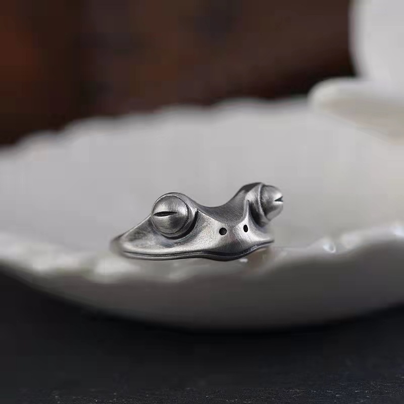 Retro Distressed Frog Ring For – Men Accessories Drawing recenzja i cena
